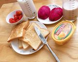 Hình bước làm 1 của món Bánh mỳ áp chảo với bơ