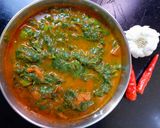 A picture of step 4 of Tamatar palak ki sabji.