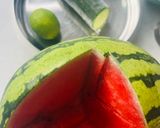A picture of step 1 of Colourful and Powerful Detox-Watermelon🍉Cucumber🥒Lemon🍋 (Quick 5 Minutes).