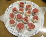 A picture of step 4 of Beef Shumai with Fish Paste Wrappers.