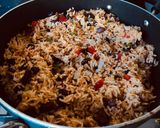 A picture of step 8 of Mexican Rice with Beans.