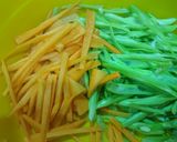 Hình bước làm 1 của món Đậu cô ve xào nấm chay