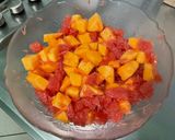Une image de l'étape 8 de Salade de pomelos au melon, orange et vanille.