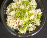A picture of step 4 of Atukulu with coconut and cucumber in south style.
