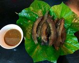 Hình bước làm 1 của món Trạch chiên lá lốt