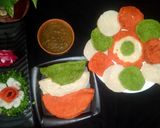 तिरंगा चीला(tiranga cheela recipe in hindi) रेसिपी चरण 7 फोटो