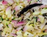 A picture of step 2 of Okra Amaranth Fry.