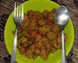 A picture of step 5 of Bellpepper chilli Soya chunks.