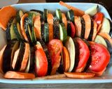 Rakott édesburgonyás, cukkinis padlizsán recept fázis 2 fotója