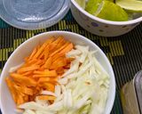 A picture of step 1 of Peanut Raw papaya carrot Thai style salad.