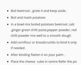 A picture of step 1 of Beetroot cheese balls.