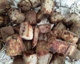 Foto del paso 2 de la receta: Cubos de berenjena🍆 dorados en salsa bbq🥕🍯 de zanahoria🍚