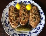 A picture of step 3 of California Farm Duck Pate Spread on toast.