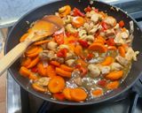 A picture of step 23 of Chicken with Cashews, Bell Peppers, and Carrots.
