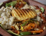 A picture of step 7 of Veg Sizzler with Paneer Steak and creamy Pasta.