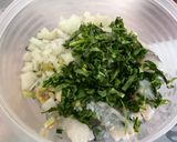 Une image de l'étape 12 de Gambas sauvages au poivron, céleri, coriandre et citron vert.