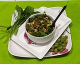 A picture of step 5 of Hara choliya palak salad.