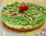 A picture of step 6 of Boondi Firni Kalakand Cake.
