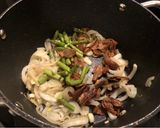 A picture of step 5 of King Prawn, asparagus, and porcini mushroom risotto.