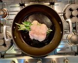 A picture of step 2 of Monkfish with sweetcorn custard.