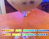 A picture of step 7 of Coconut and berries pudding with sago tapioca balls.