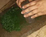 A picture of step 2 of Mutton spinach ♥️.
