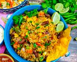 A picture of step 5 of Mexican Bean and Vegetable Rice.