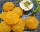 A picture of step 5 of Quinoa flour masala puri.