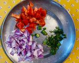 A picture of step 2 of Masala papad.