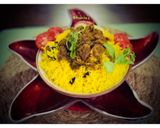 A picture of step 9 of Lunch: Basanti Pulao with Chicken Kosha/Bhuna Chicken.