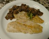 Foto del paso 5 de la receta Merluza a la plancha con bechamel de champiñón