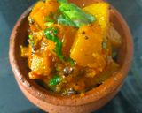 A picture of step 2 of Kaddu Sabzi.