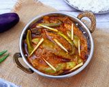 A picture of step 10 of Chok Wangun (Kashmiri-style Tangy Brinjals).