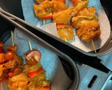 A picture of step 2 of Marinated Chicken Skewers with Peanut Cream and Spices.