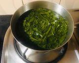 A picture of step 1 of Punjabi style Palak paneer.