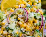 Húsvéti frissítő: Kapros - citromos, kukorica uborkasaláta 🥗🍋🌽🥒 recept fázis 5 fotója