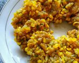 A picture of step 6 of Corn and Mushroom Fritters.