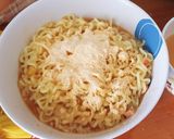 A picture of step 2 of Korean Cheese Ramen with Steamed Egg (Microwave) - Soft Egg, Delicious Soup.
