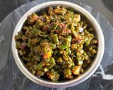 A picture of step 4 of Green Cowpea Beans - Brinjal Sabzi.