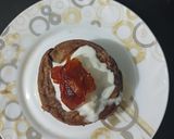 A picture of step 3 of Choco banana pancakes With Orange Marmalade and Fresh cream.