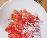 A picture of step 1 of Paneer chickpea salad.
