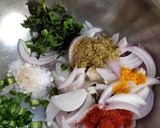 A picture of step 1 of Kadhi Pakoda.
