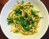 A picture of step 4 of Zucchini noodles with Peanut Sauce.
