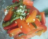 A picture of step 2 of Three Pepper Hot Sauce.