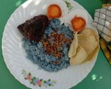 Foto langkah ke 5 dari resep Nasi lemak bunga telang.