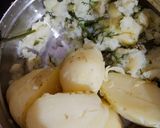 A picture of step 1 of Dahi wale aloo (potato curd curry).