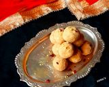 A picture of step 13 of Besan Gond Laddu.