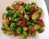 A picture of step 7 of Carmelized Bacon Brussel Sprouts.