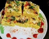 A picture of step 7 of Gujrati Dhokla.