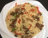 A picture of step 7 of White fried rice.
